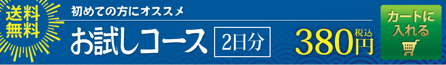 [初めての方にオススメ]3日分『お試しコース』580円税込【送料無料】ボタンを押してカートへ入れる