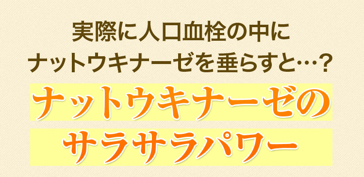 実際に人口血栓の中にナットウキナーゼを垂らすと…？ ナットウキナーゼのサラサラパワー