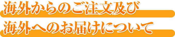 海外からのご注文及び海外へのお届けについて