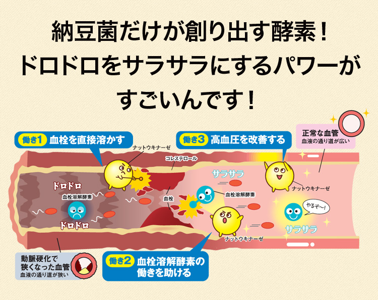 血液ドロドロ生活から、サラサラな生活を手に入れよう！ 1日たった3粒